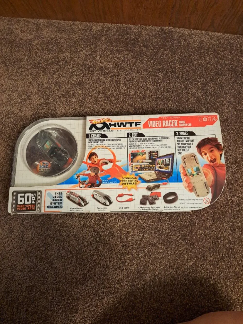 Vntg NIB Hot Wheels Video Racer Micro Camera Car 2011 Silver / Red
